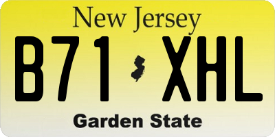 NJ license plate B71XHL