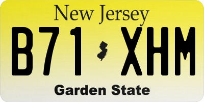 NJ license plate B71XHM