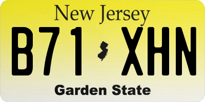 NJ license plate B71XHN
