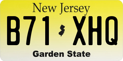 NJ license plate B71XHQ