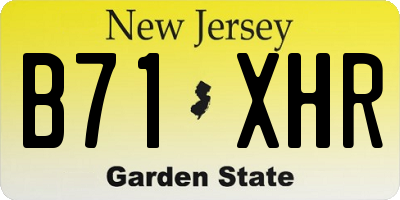 NJ license plate B71XHR