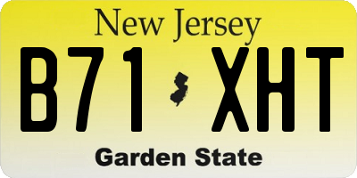 NJ license plate B71XHT