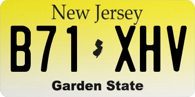 NJ license plate B71XHV