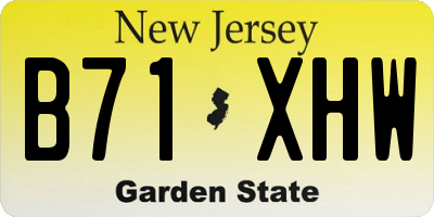 NJ license plate B71XHW