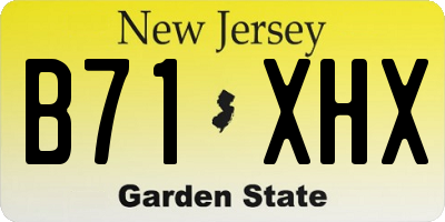 NJ license plate B71XHX