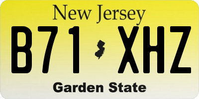NJ license plate B71XHZ
