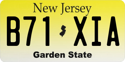 NJ license plate B71XIA
