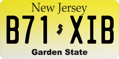 NJ license plate B71XIB