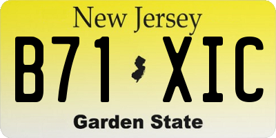 NJ license plate B71XIC