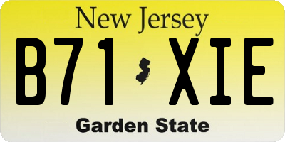 NJ license plate B71XIE