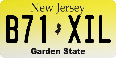 NJ license plate B71XIL