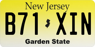 NJ license plate B71XIN