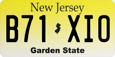 NJ license plate B71XIO