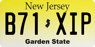 NJ license plate B71XIP
