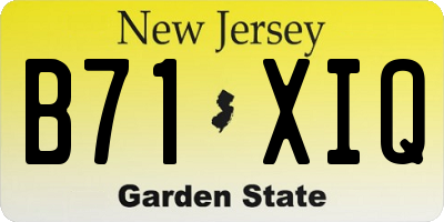 NJ license plate B71XIQ