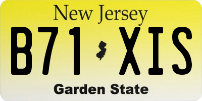 NJ license plate B71XIS