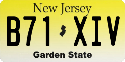 NJ license plate B71XIV