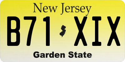 NJ license plate B71XIX