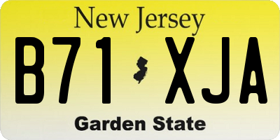 NJ license plate B71XJA