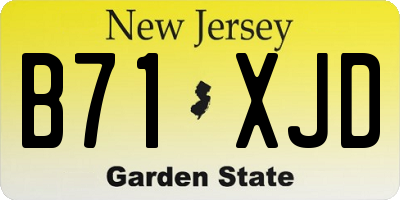 NJ license plate B71XJD