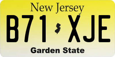 NJ license plate B71XJE