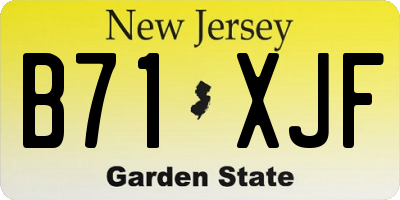 NJ license plate B71XJF