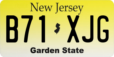 NJ license plate B71XJG