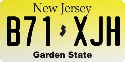 NJ license plate B71XJH