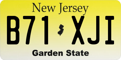 NJ license plate B71XJI