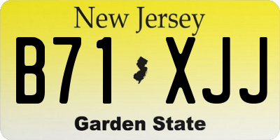 NJ license plate B71XJJ