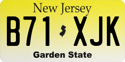 NJ license plate B71XJK
