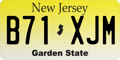 NJ license plate B71XJM