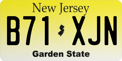 NJ license plate B71XJN