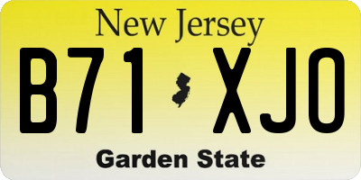 NJ license plate B71XJO