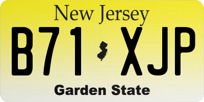 NJ license plate B71XJP
