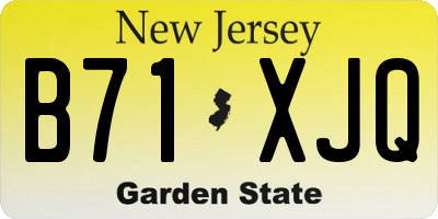 NJ license plate B71XJQ