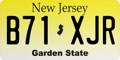 NJ license plate B71XJR