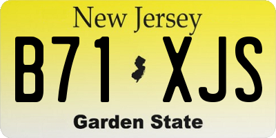 NJ license plate B71XJS