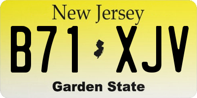 NJ license plate B71XJV