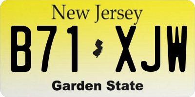 NJ license plate B71XJW