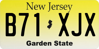 NJ license plate B71XJX