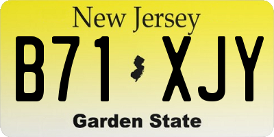 NJ license plate B71XJY