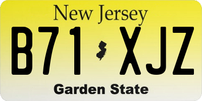 NJ license plate B71XJZ
