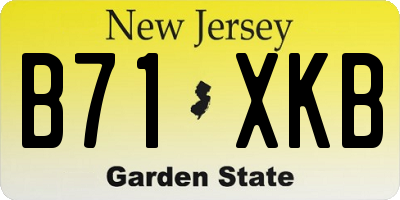 NJ license plate B71XKB