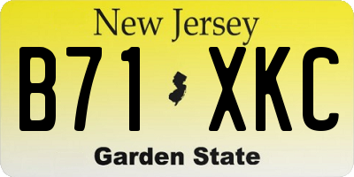 NJ license plate B71XKC