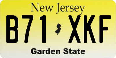 NJ license plate B71XKF