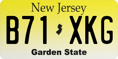NJ license plate B71XKG