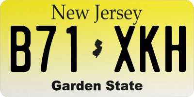 NJ license plate B71XKH