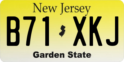 NJ license plate B71XKJ