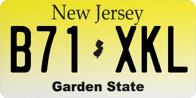 NJ license plate B71XKL